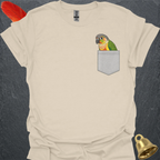 Pineapple Green Cheek Conure Pocket T-Shirt