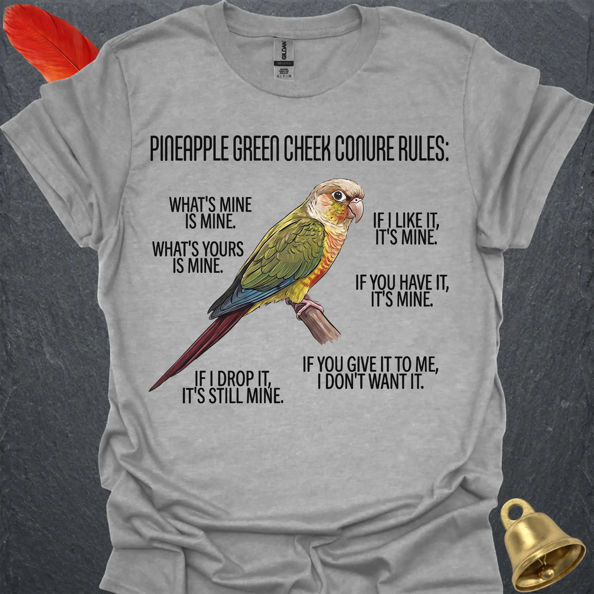 Pineapple Green Cheek Conure Rules T-Shirt