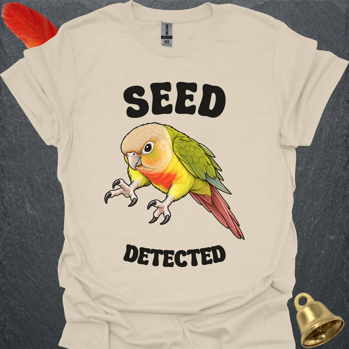 Pineapple Green Cheek Conure Seed Detected T-Shirt