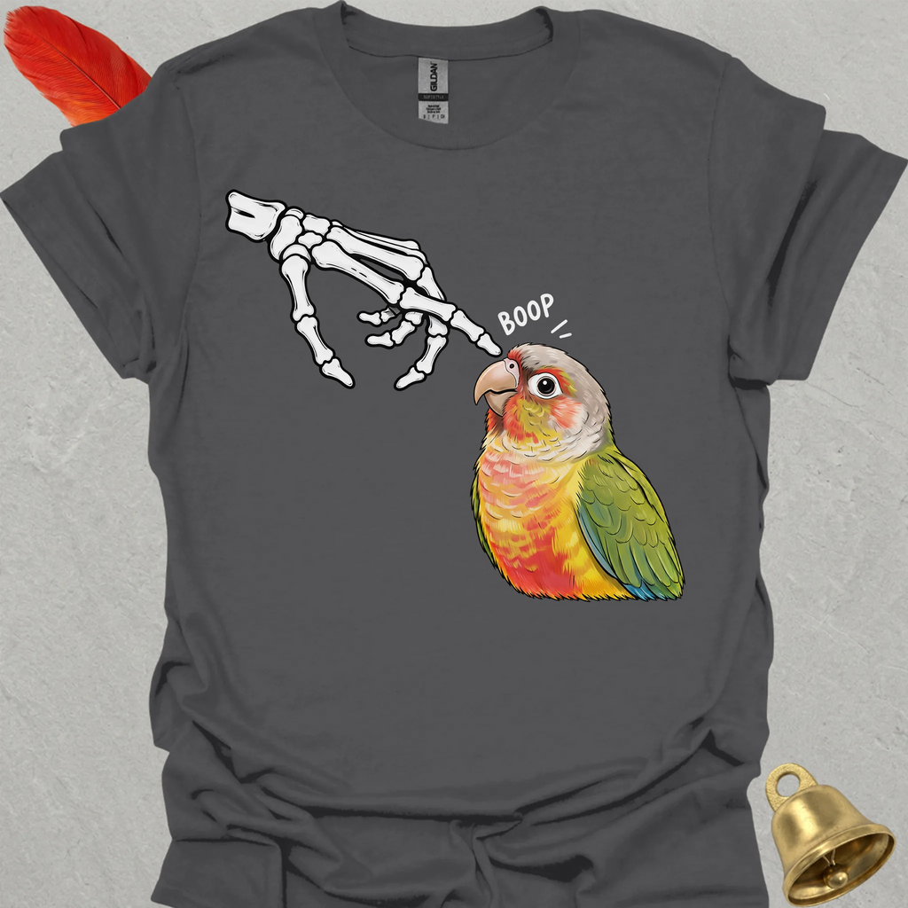 Pineapple Green Cheek Conure Skeleton Boop T-Shirt