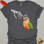 Pineapple Green Cheek Conure Skeleton Boop T-Shirt