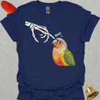 Pineapple Green Cheek Conure Skeleton Boop T-Shirt