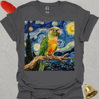 Pineapple Green Cheek Conure Starry Night T-Shirt
