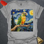 Pineapple Green Cheek Conure Starry Night T-Shirt