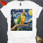 Pineapple Green Cheek Conure Starry Night T-Shirt