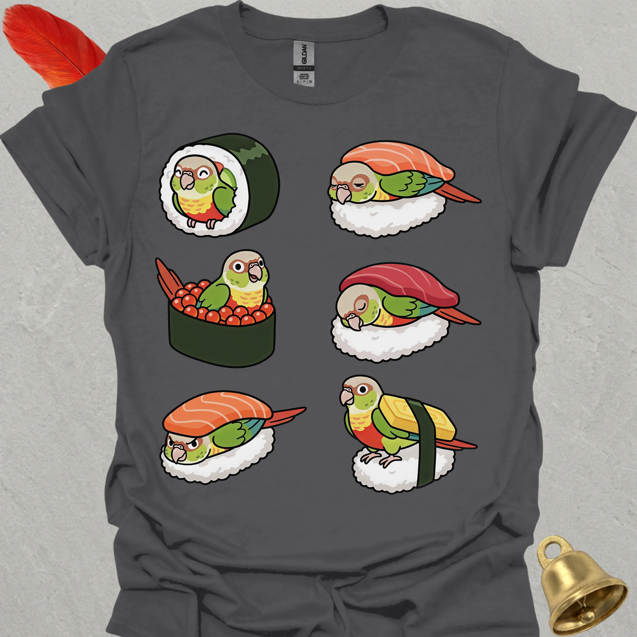 Pineapple Green Cheek Conure Sushi T-Shirt