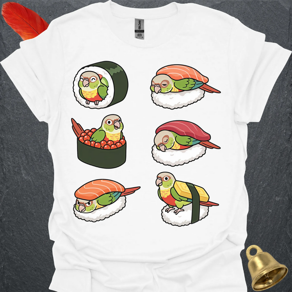 Pineapple Green Cheek Conure Sushi T-Shirt