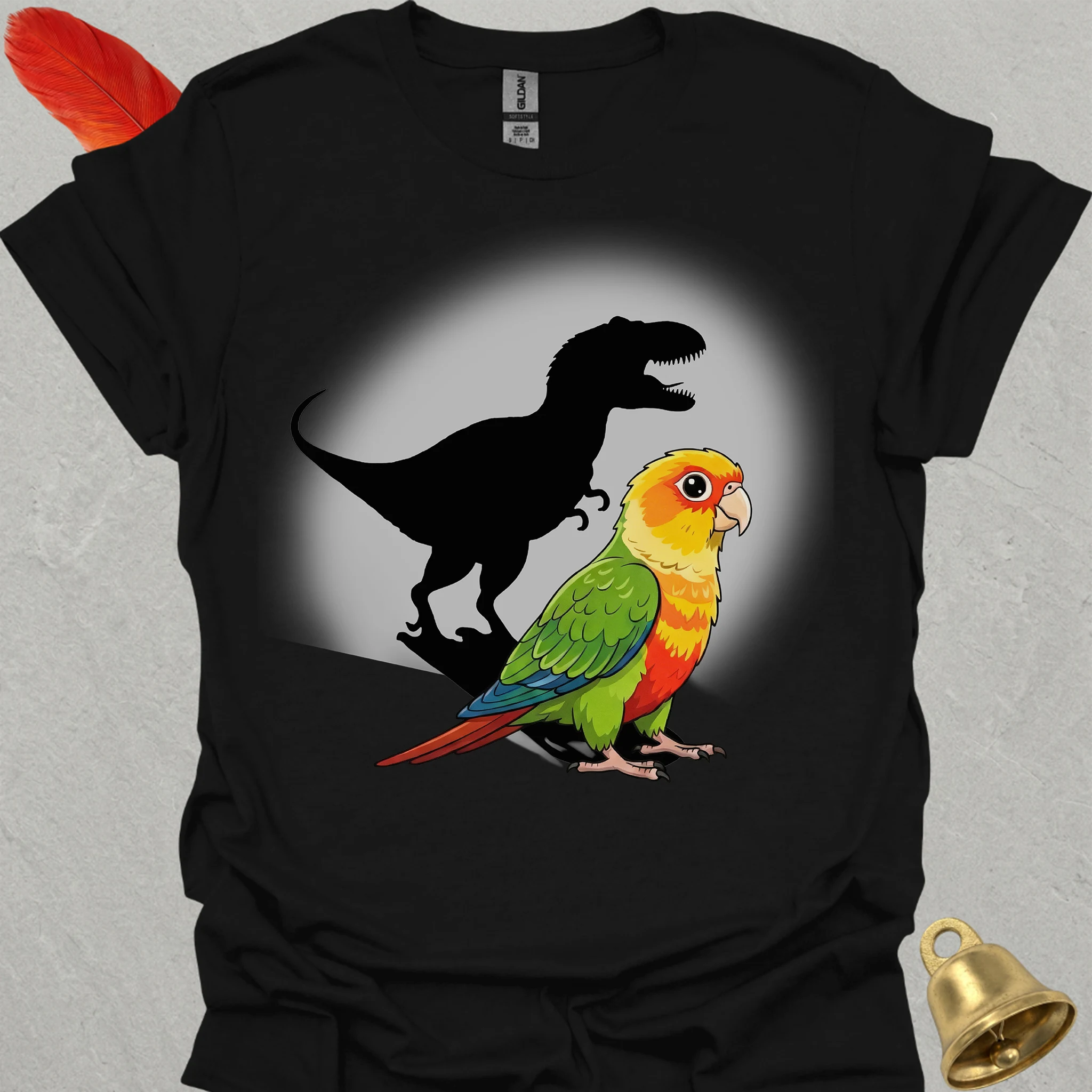 Pineapple Green Cheek Conure T-Rex T-Shirt