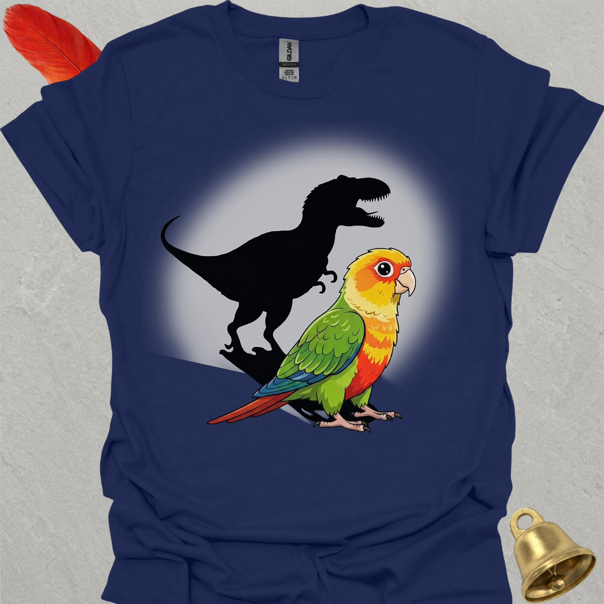 Pineapple Green Cheek Conure T-Rex T-Shirt