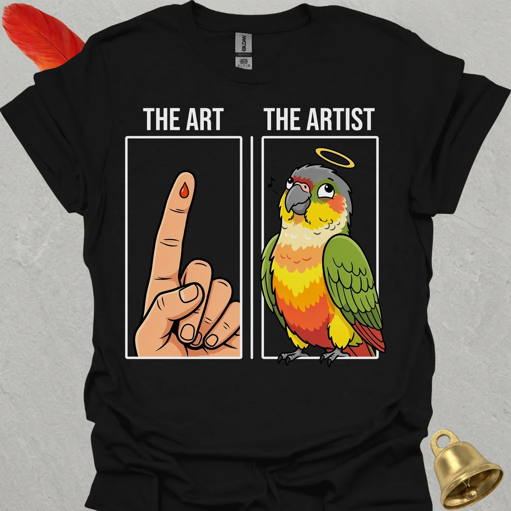 Pineapple Green Cheek Conure The Artist T-Shirt