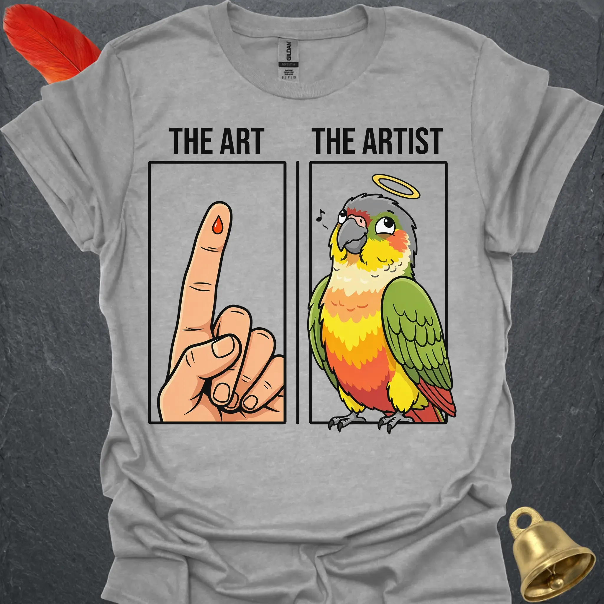 Pineapple Green Cheek Conure The Artist T-Shirt