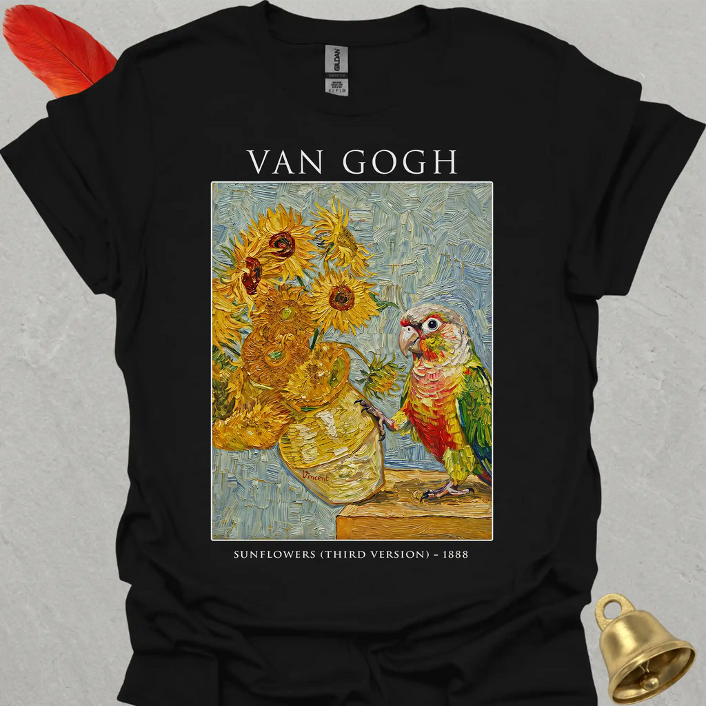 Pineapple Green Cheek Conure Van Gogh T-Shirt