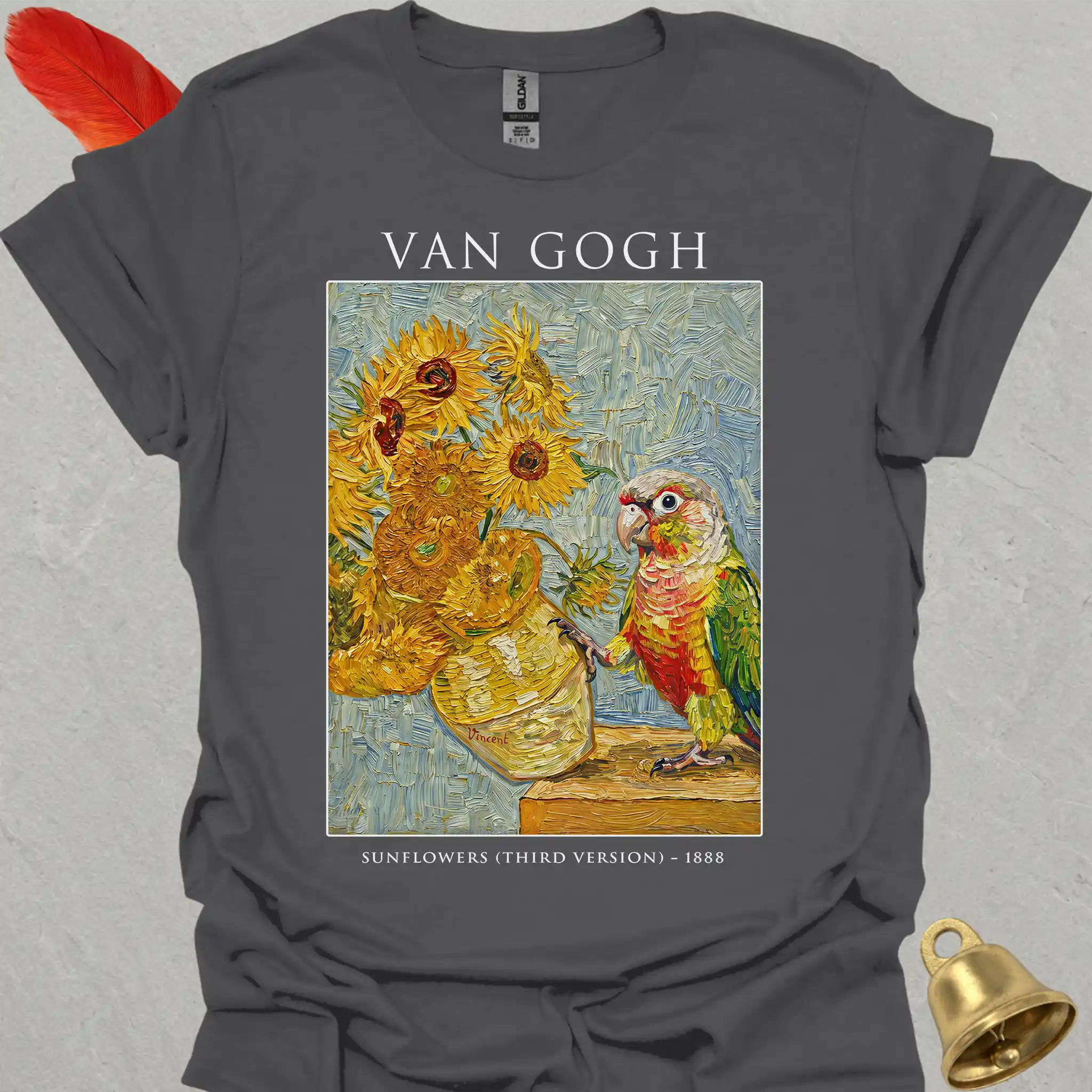 Pineapple Green Cheek Conure Van Gogh T-Shirt