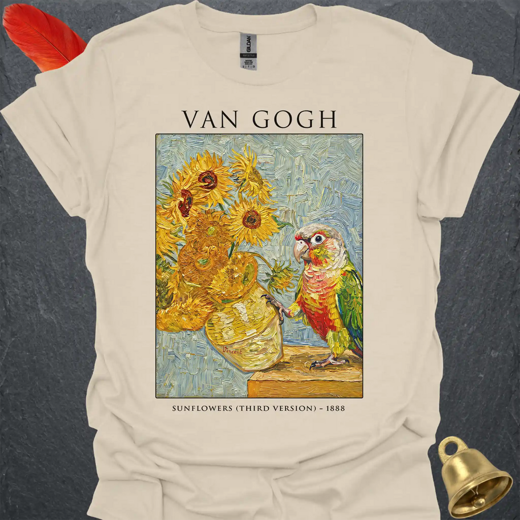 Pineapple Green Cheek Conure Van Gogh T-Shirt