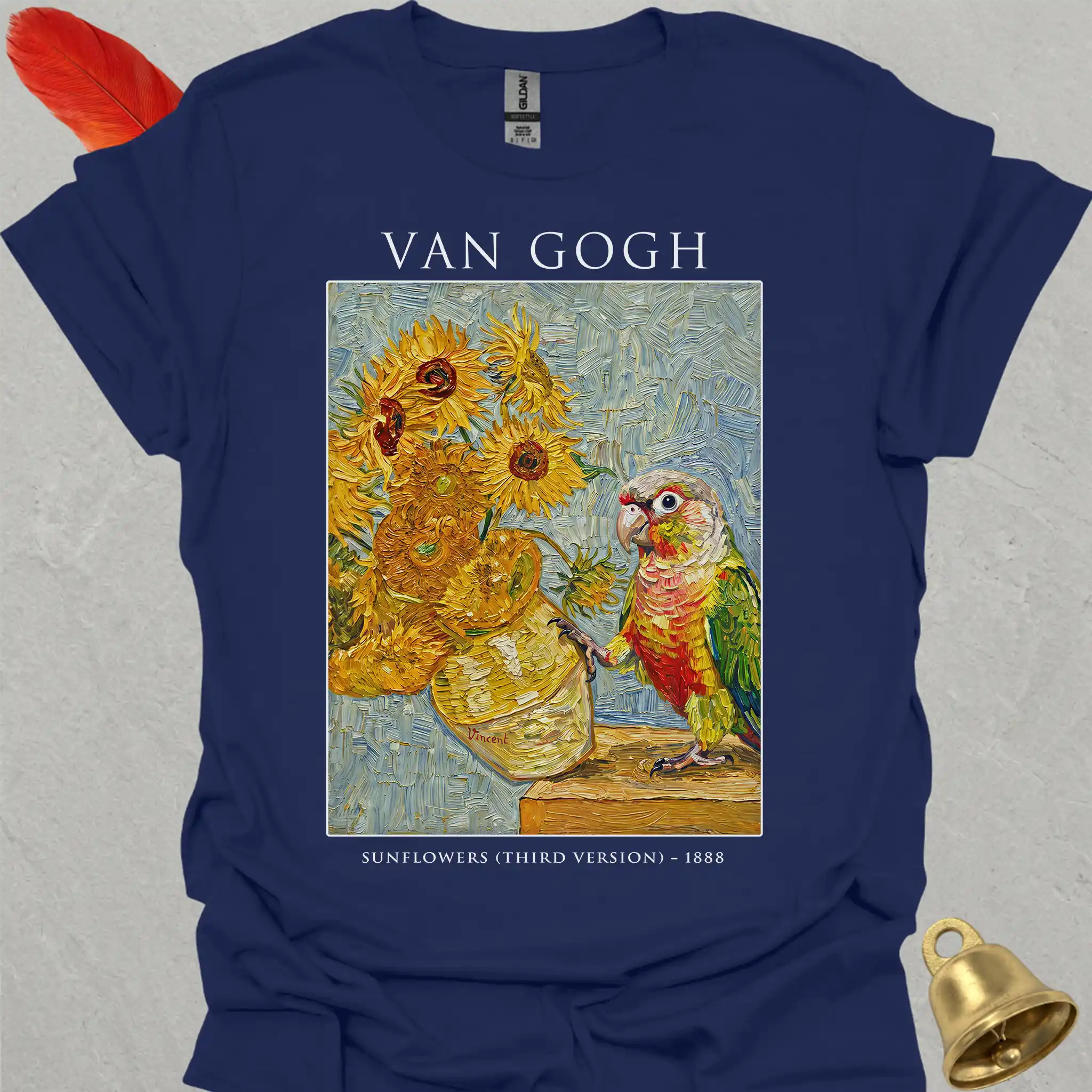 Pineapple Green Cheek Conure Van Gogh T-Shirt