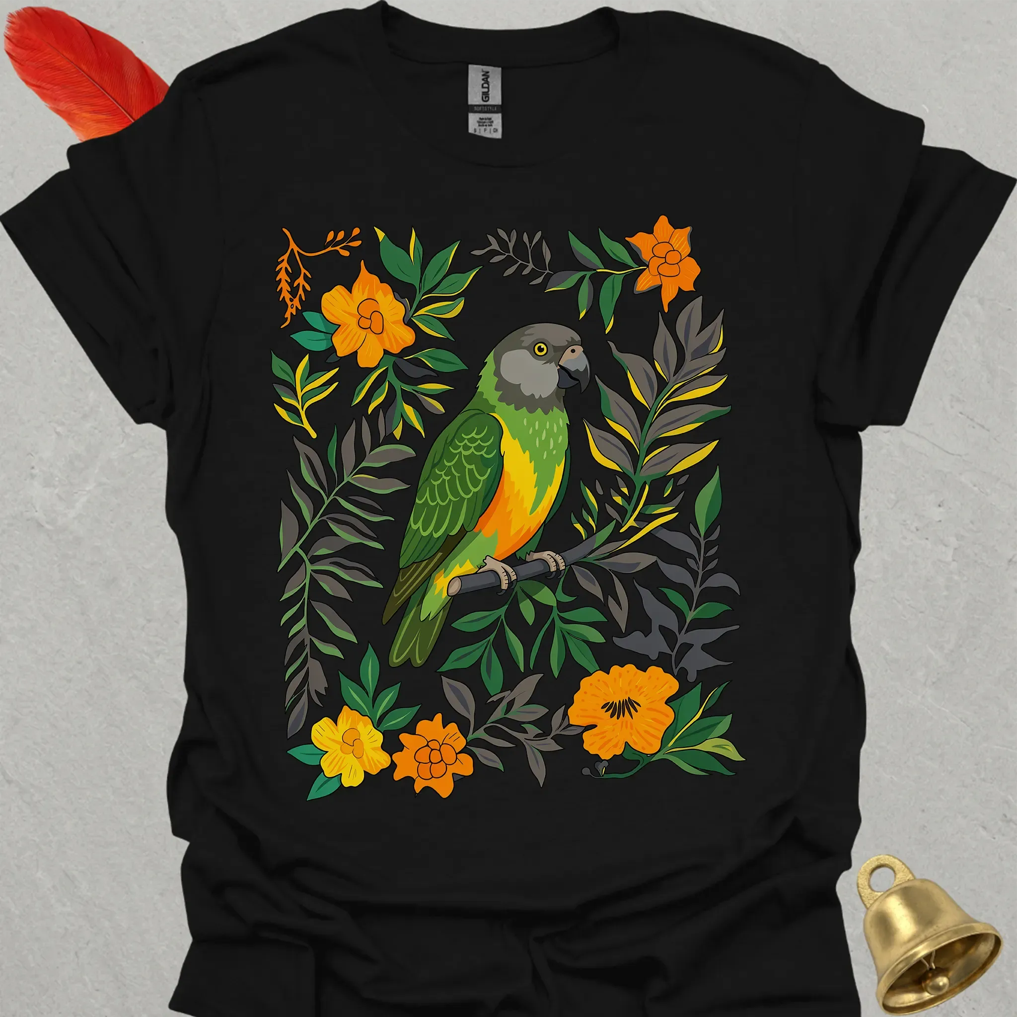 Senegal Parrot Boho Flower T-Shirt