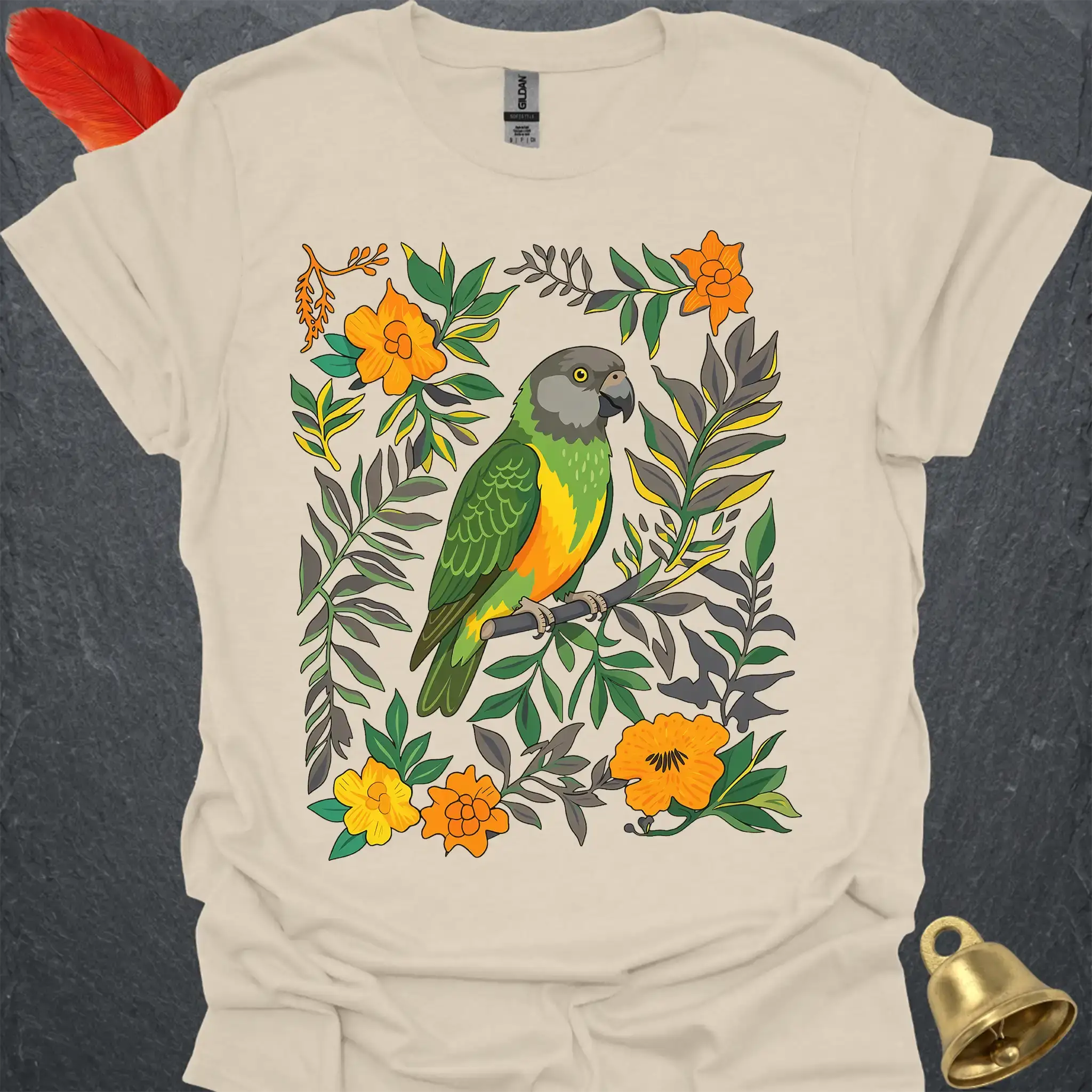 Senegal Parrot Boho Flower T-Shirt