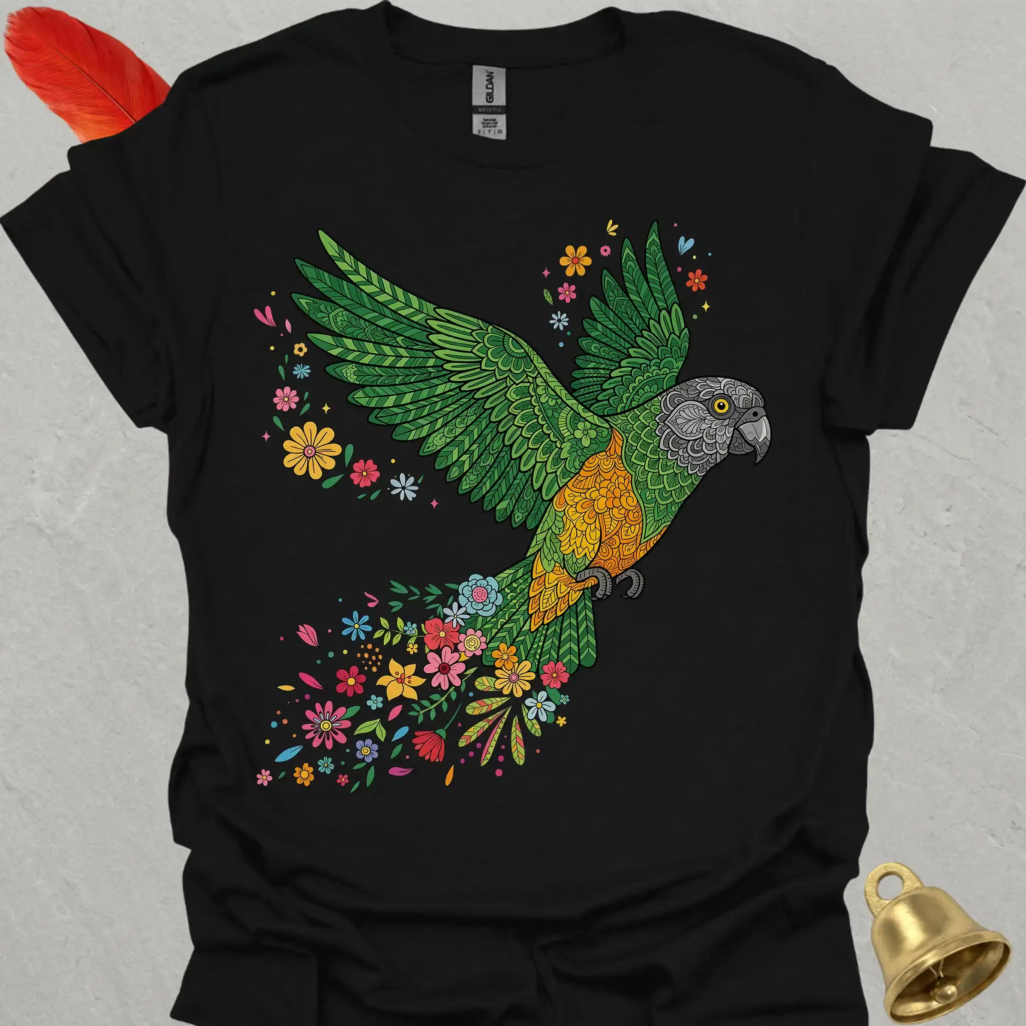 Senegal Parrot Flying Flower T-Shirt