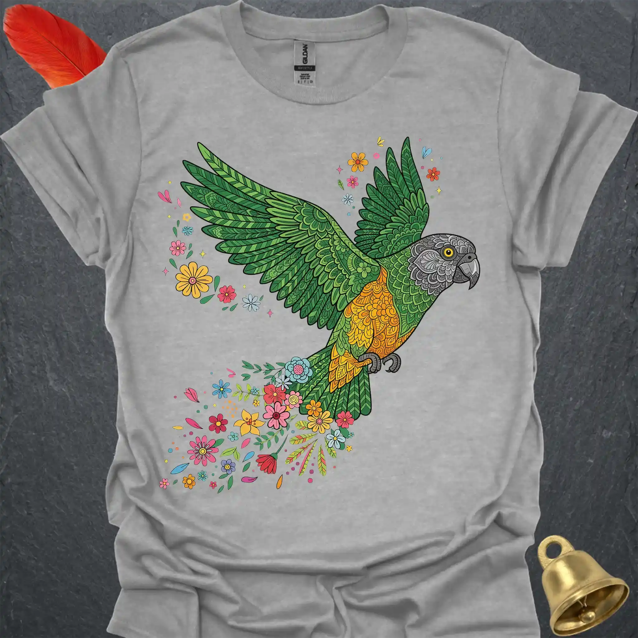 Senegal Parrot Flying Flower T-Shirt