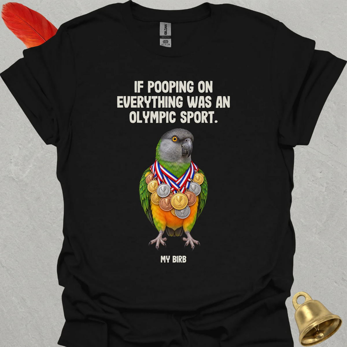 Senegal Parrot Olympic Pooper T-Shirt