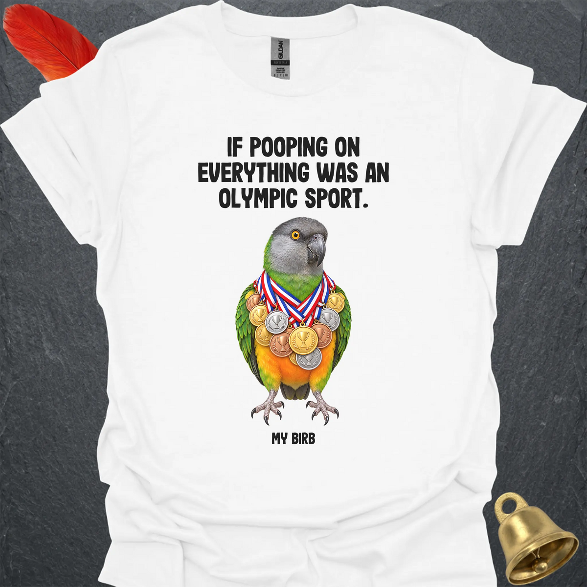 Senegal Parrot Olympic Pooper T-Shirt