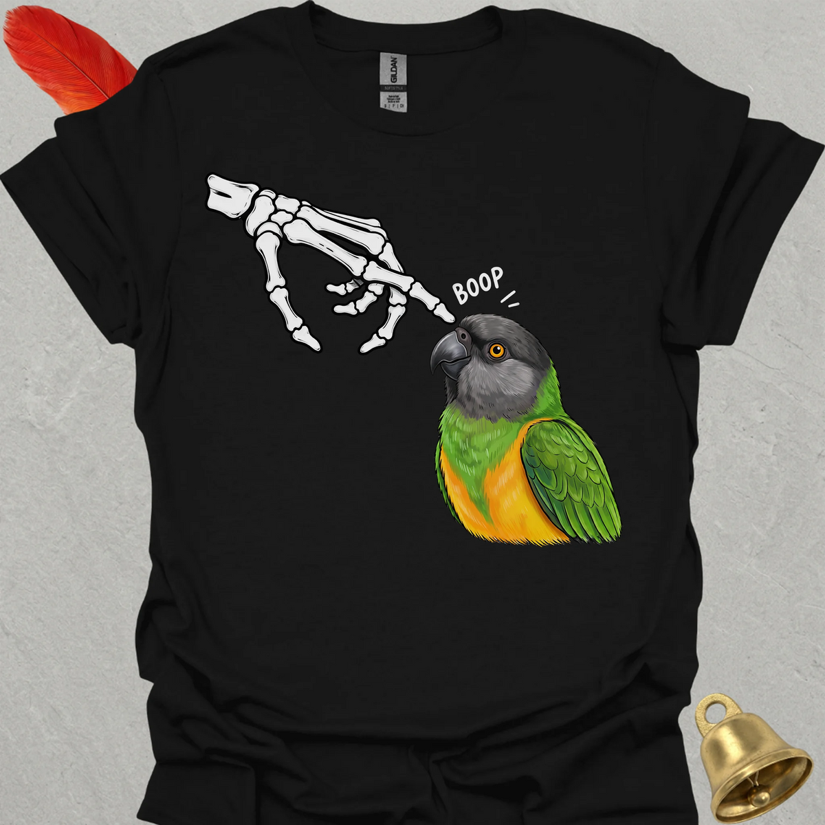 Senegal Parrot Skeleton Boop T-Shirt