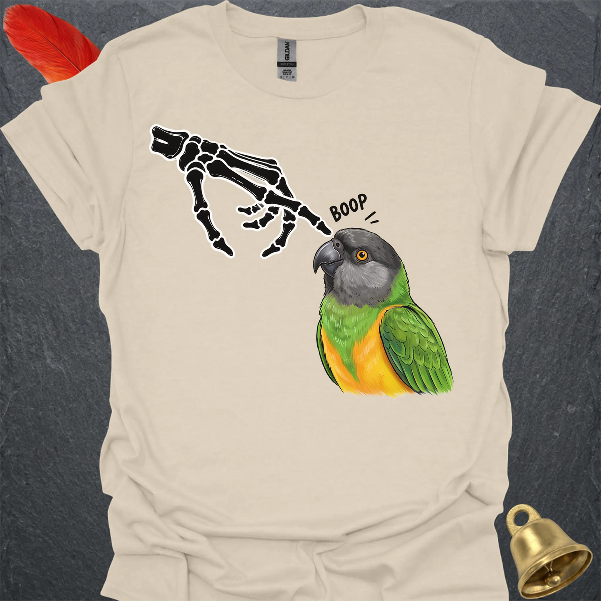 Senegal Parrot Skeleton Boop T-Shirt