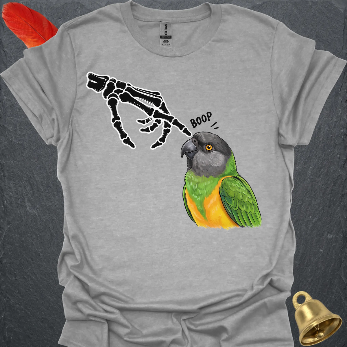 Senegal Parrot Skeleton Boop T-Shirt