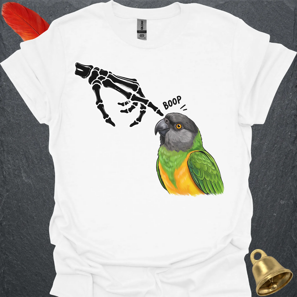 Senegal Parrot Skeleton Boop T-Shirt