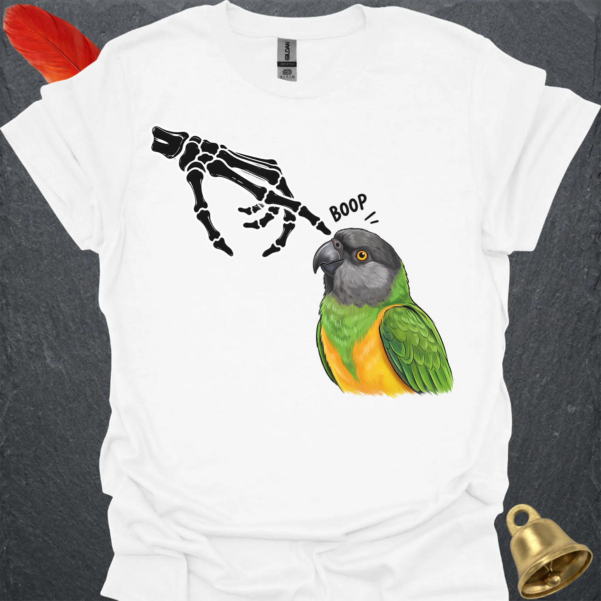 Senegal Parrot Skeleton Boop T-Shirt