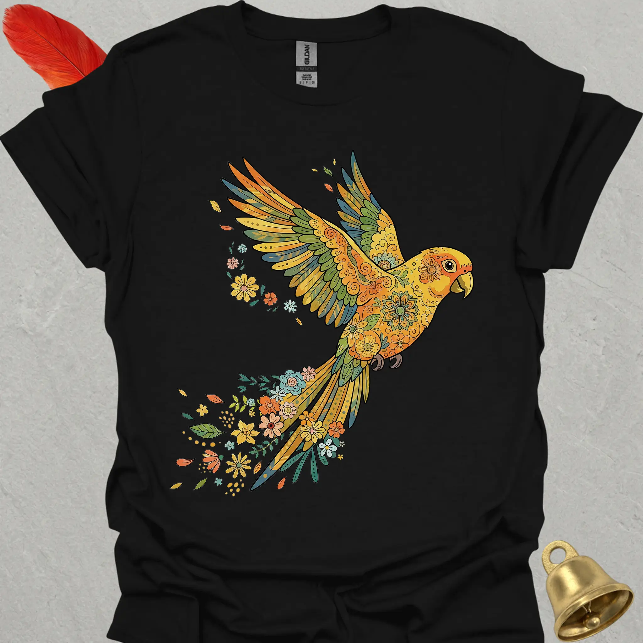 Sun Conure Flying Flower T-Shirt
