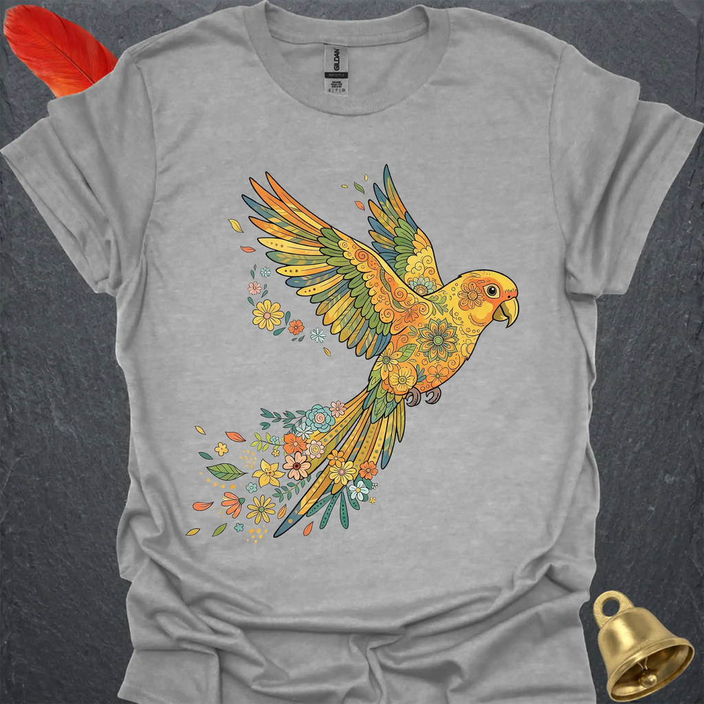 Sun Conure Flying Flower T-Shirt