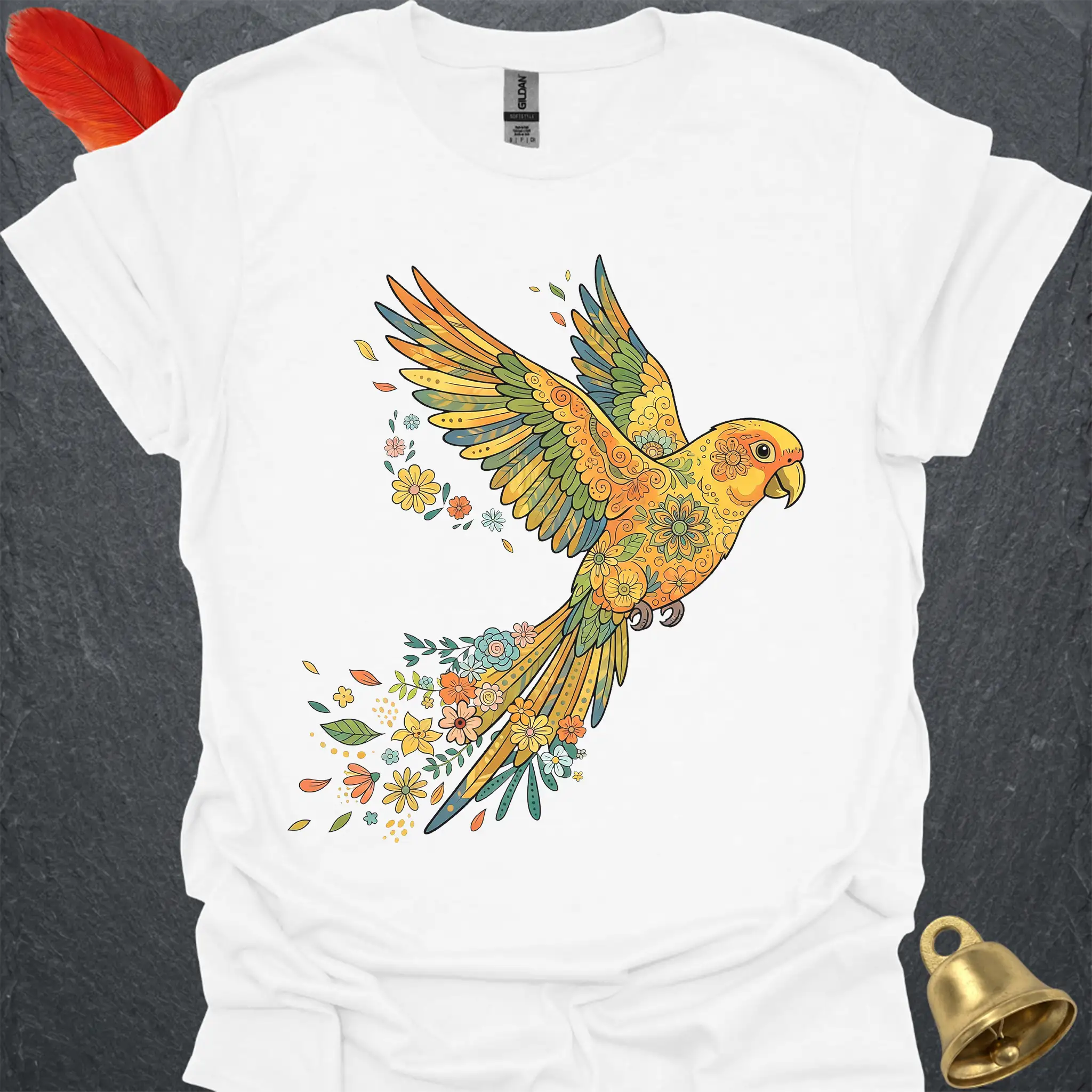 Sun Conure Flying Flower T-Shirt