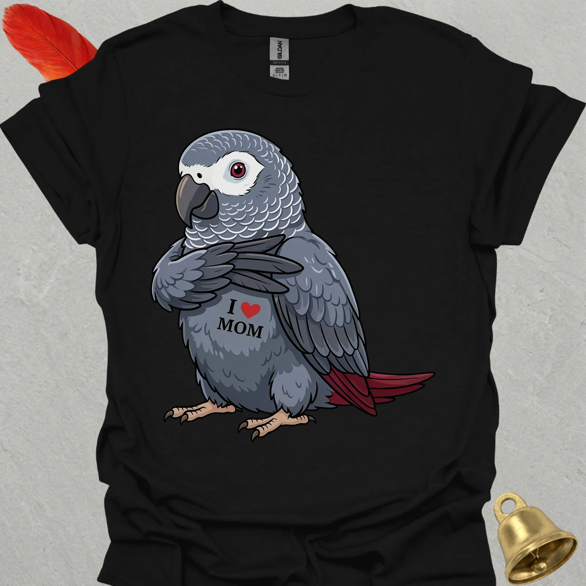 Timneh African Grey I Love Mom T-Shirt