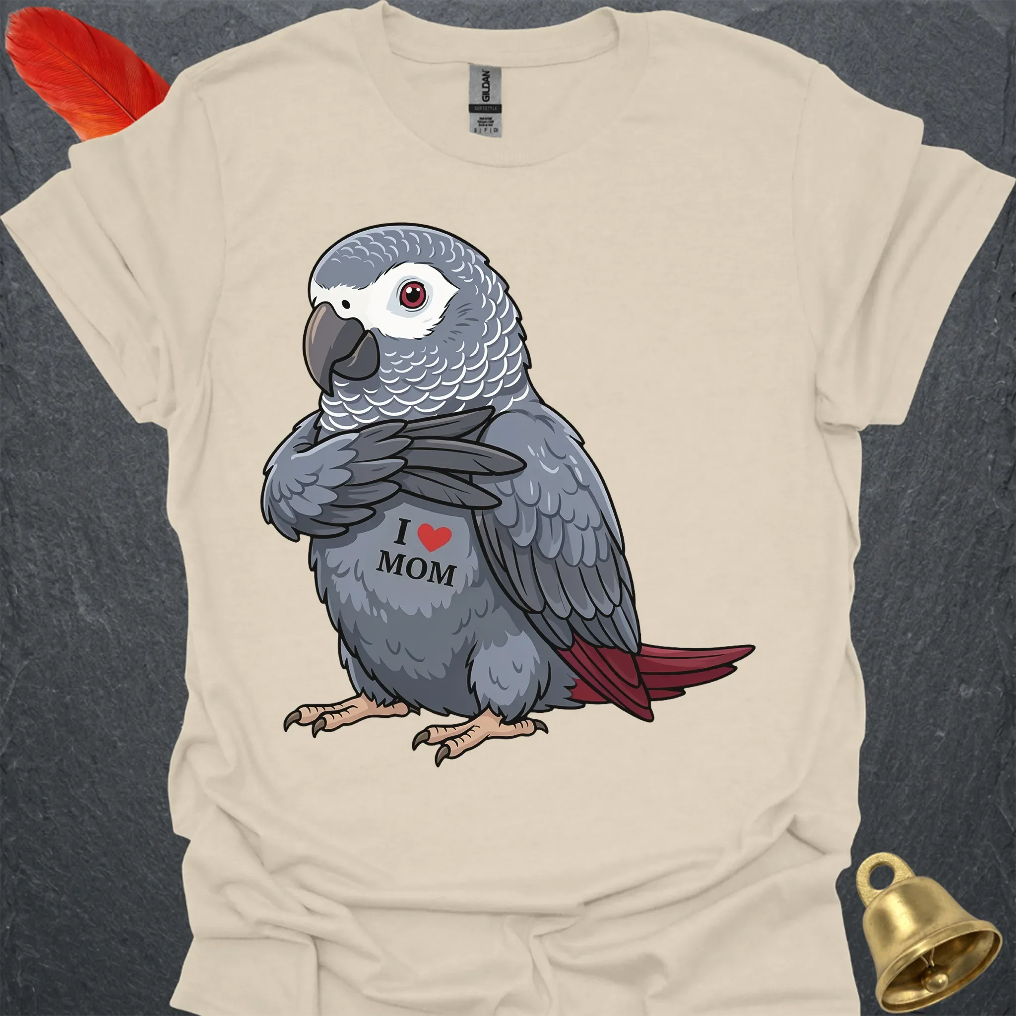 Timneh African Grey I Love Mom T-Shirt