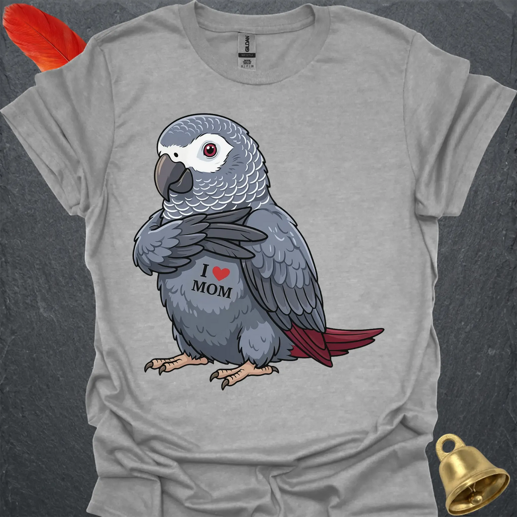 Timneh African Grey I Love Mom T-Shirt