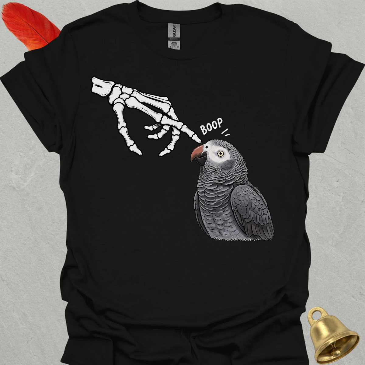 Timneh African Grey Skeleton Boop T-Shirt