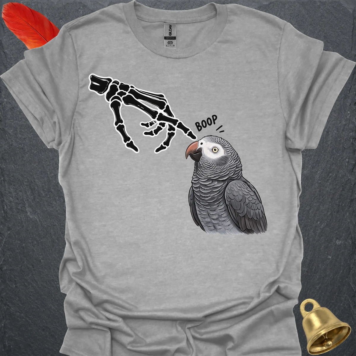 Timneh African Grey Skeleton Boop T-Shirt
