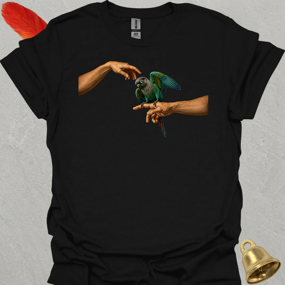 Turquoise Green Cheek Conure Adam T-Shirt