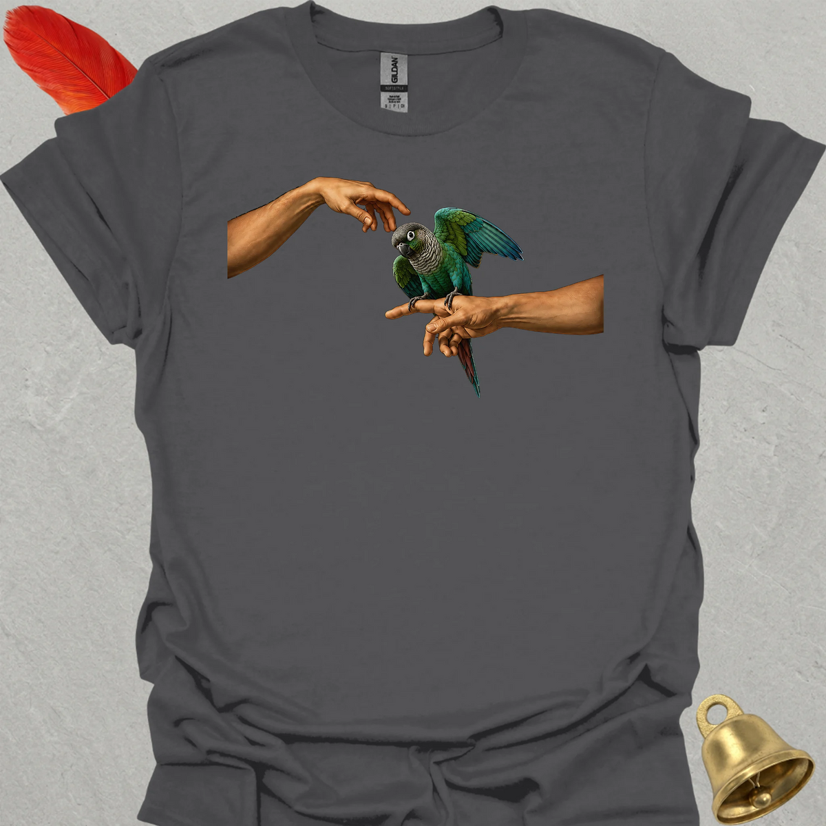 Turquoise Green Cheek Conure Adam T-Shirt