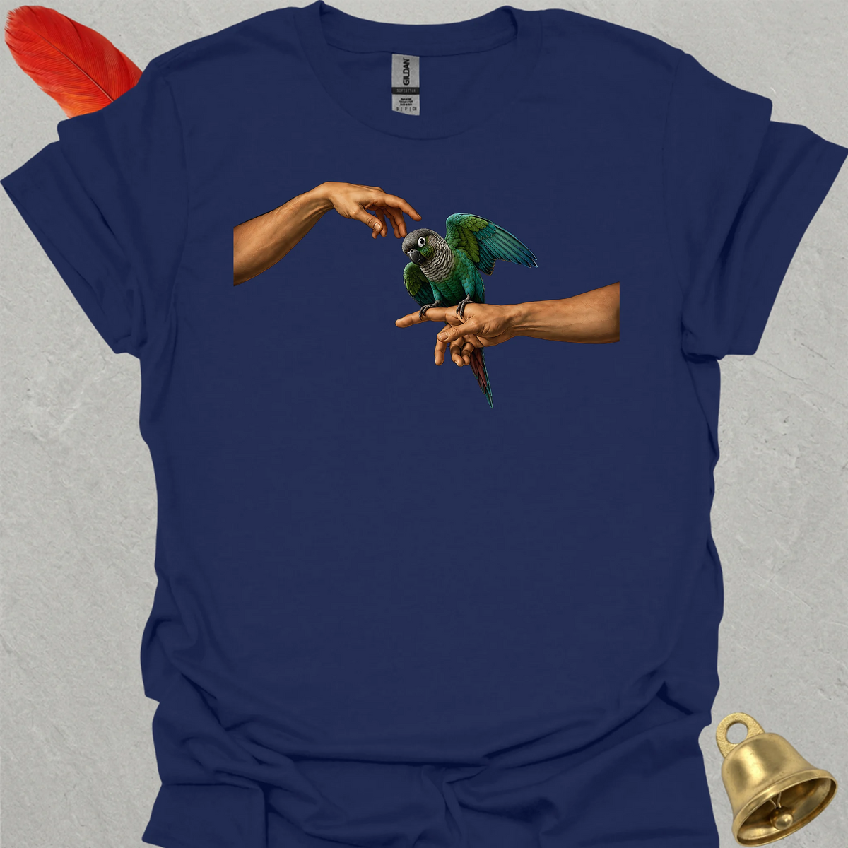 Turquoise Green Cheek Conure Adam T-Shirt