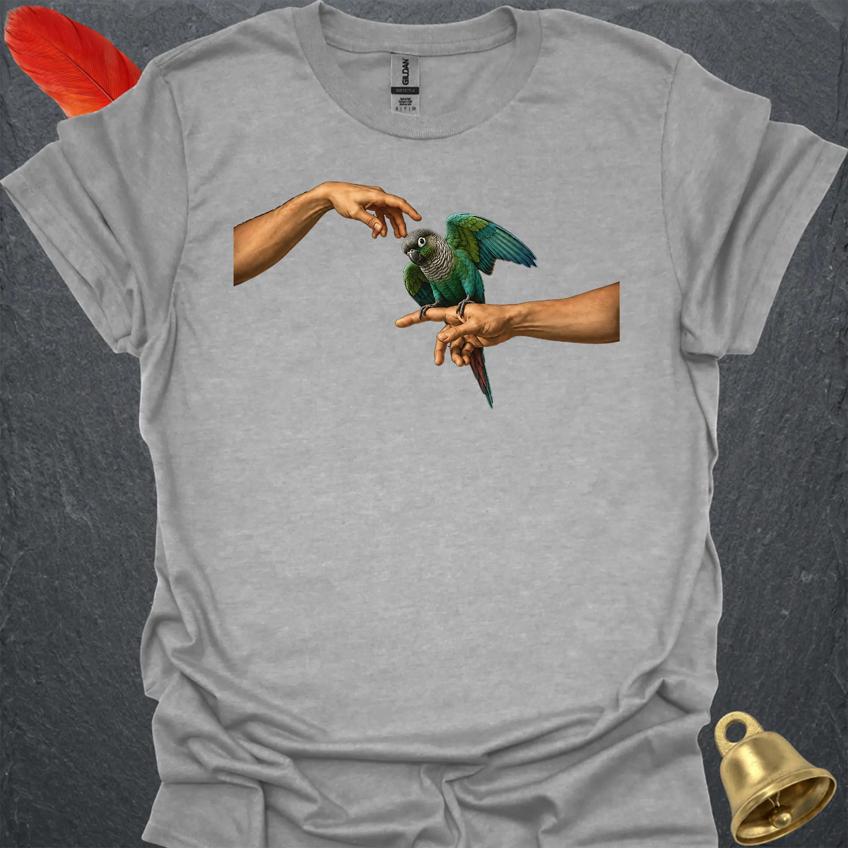 Turquoise Green Cheek Conure Adam T-Shirt
