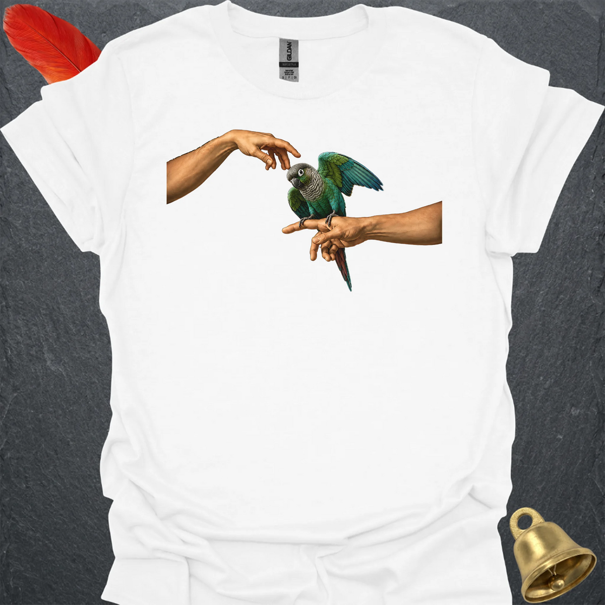 Turquoise Green Cheek Conure Adam T-Shirt