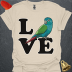 Turquoise Green Cheek Conure Bird Love T-Shirt