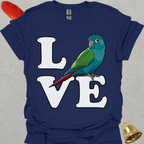 Turquoise Green Cheek Conure Bird Love T-Shirt