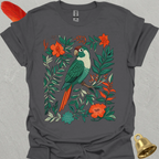 Turquoise Green Cheek Conure Boho Flower T-Shirt