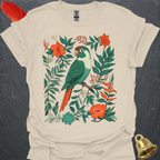 Turquoise Green Cheek Conure Boho Flower T-Shirt