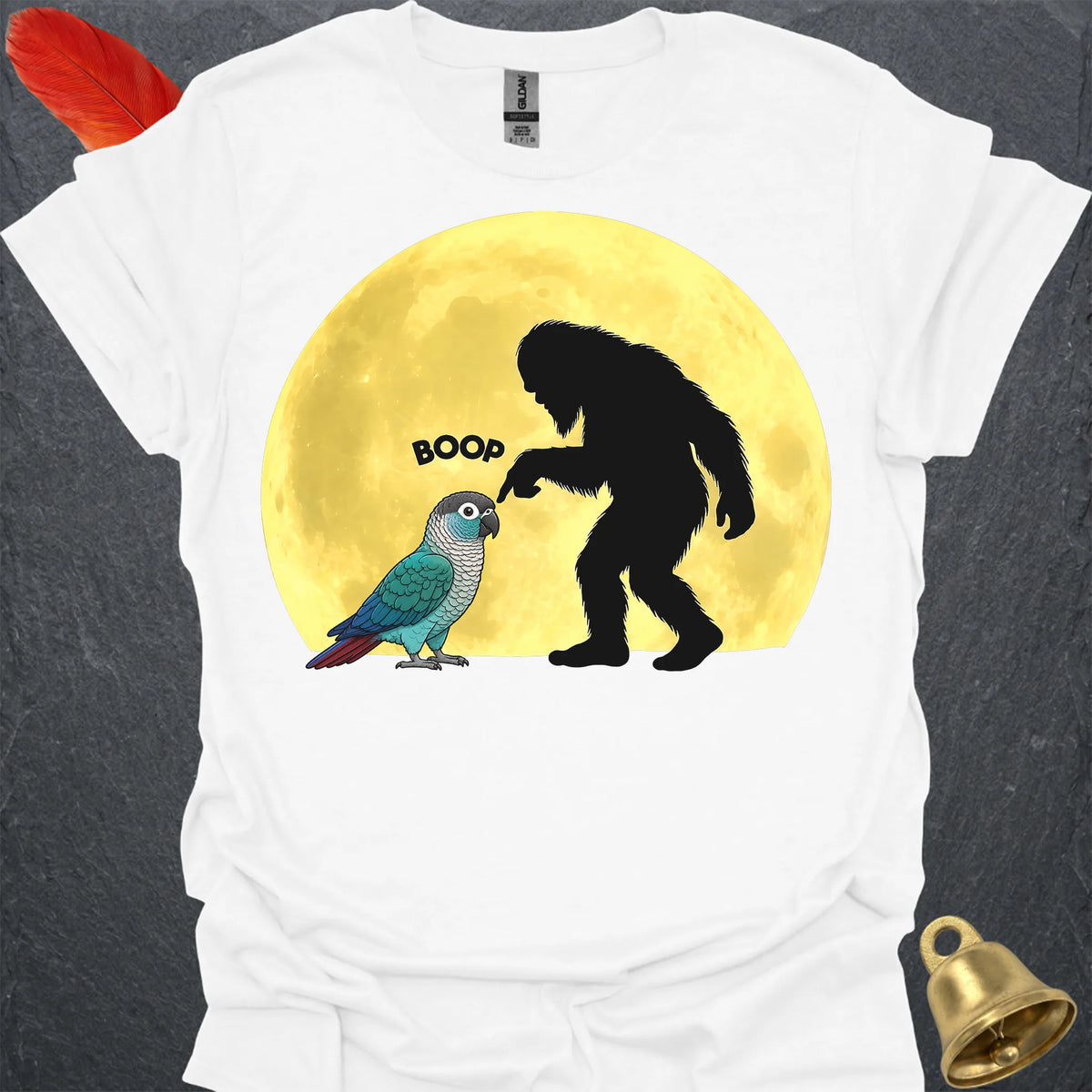 Turquoise Green Cheek Conure Boop T-Shirt