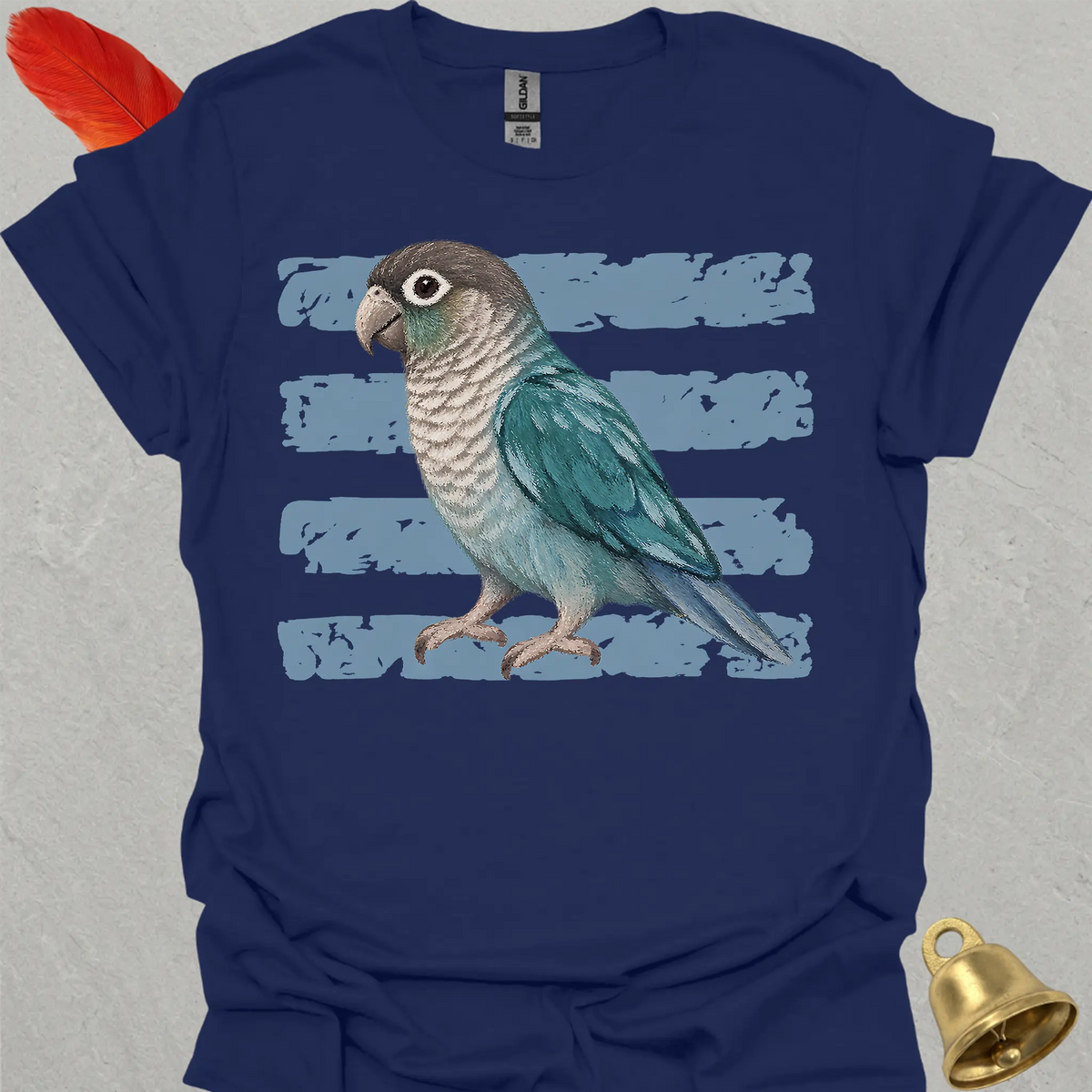 Turquoise Green Cheek Conure Brush T-Shirt