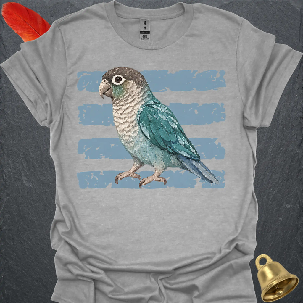 Turquoise Green Cheek Conure Brush T-Shirt